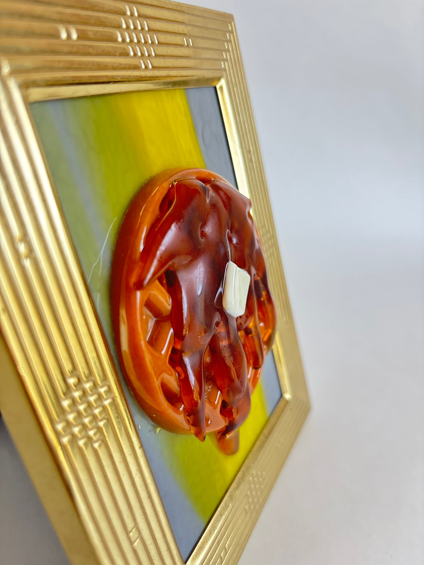 Waffle #7 Framed Glass Collage