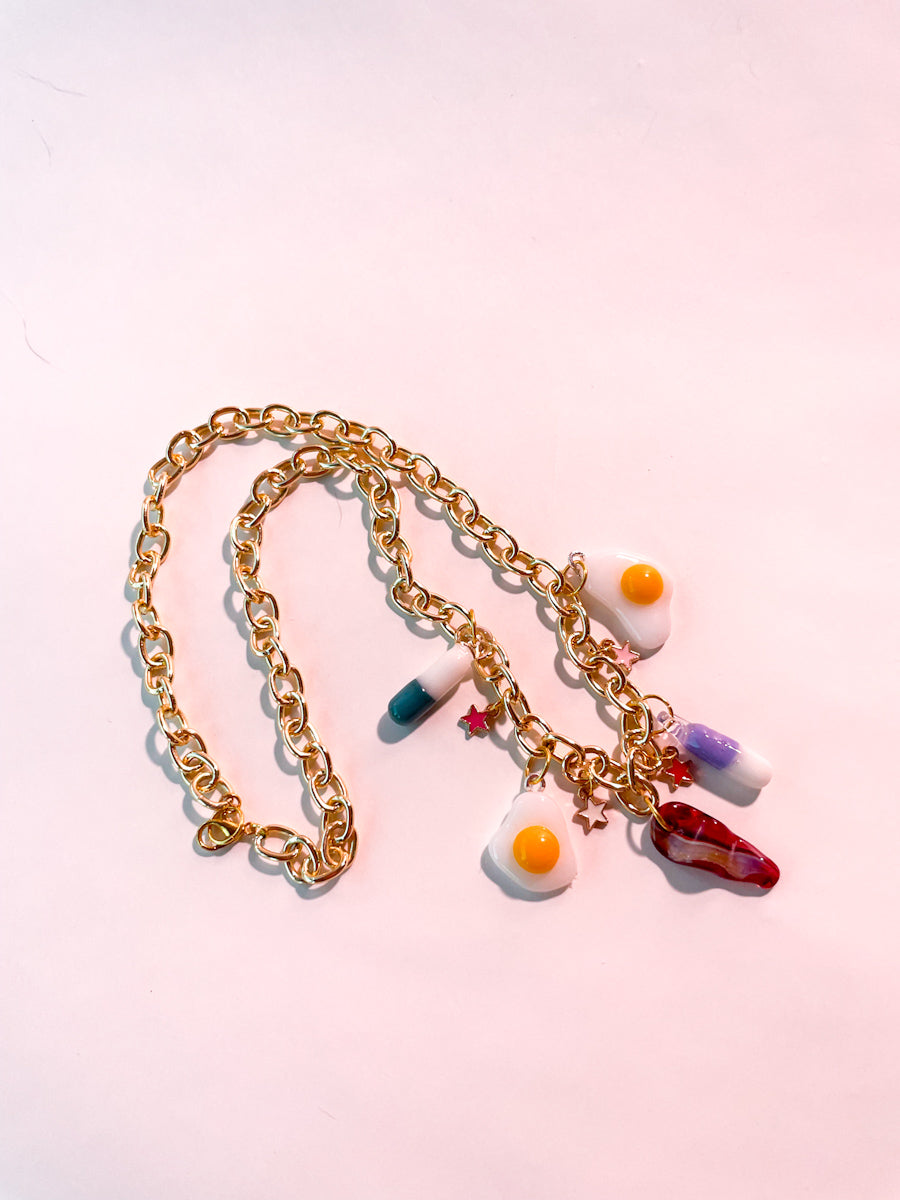 Breakfast + Medicine Charm Necklace