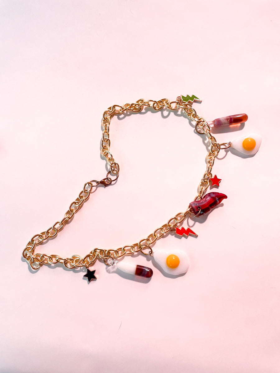 Breakfast + Medicine Charm Necklace