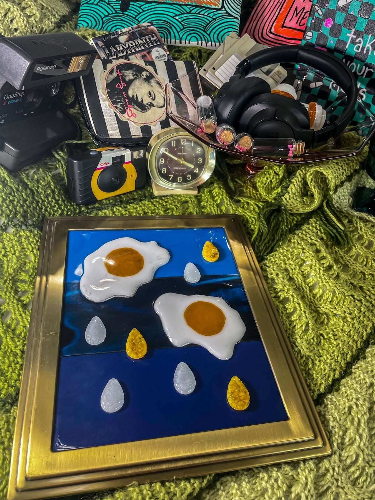 Drippy Eggs (Framed Glass Art)
