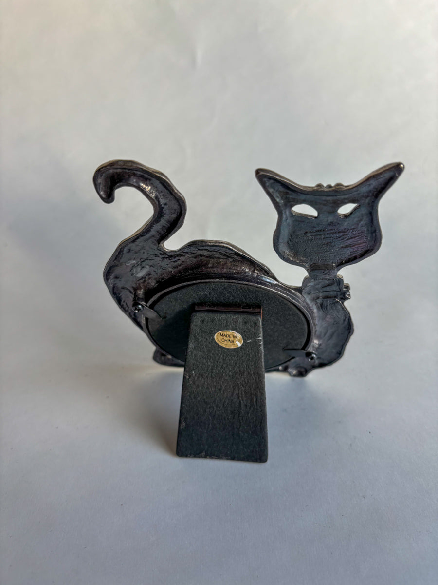 "Clovis The Cat vs. Le Poisson Steve" Framed Glass Collage