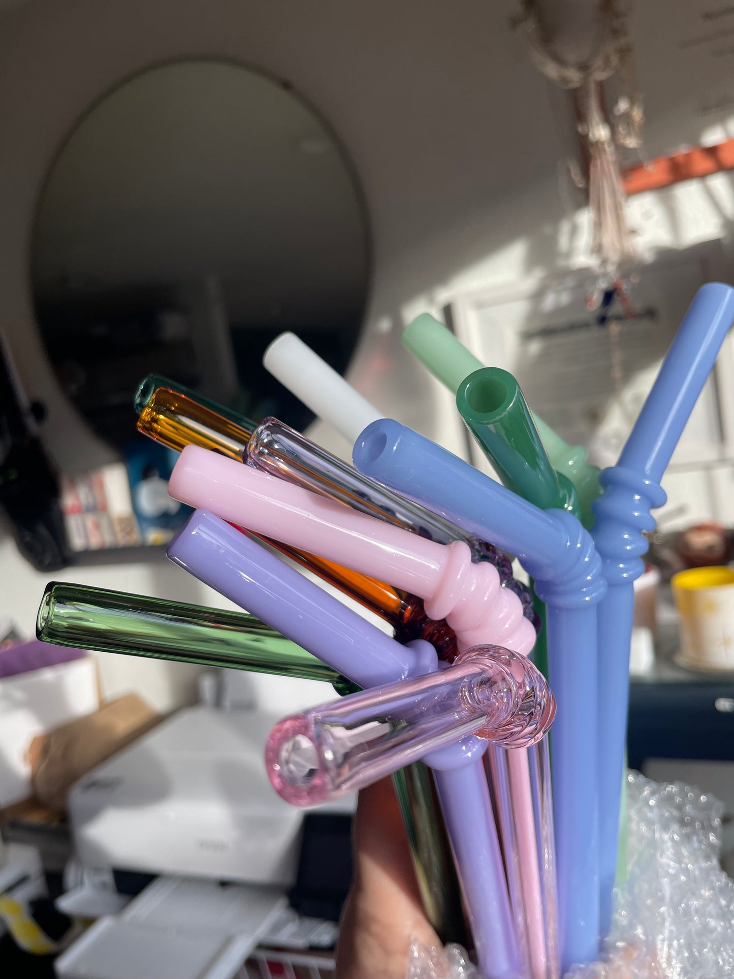 Giant Glass Bendy Straws