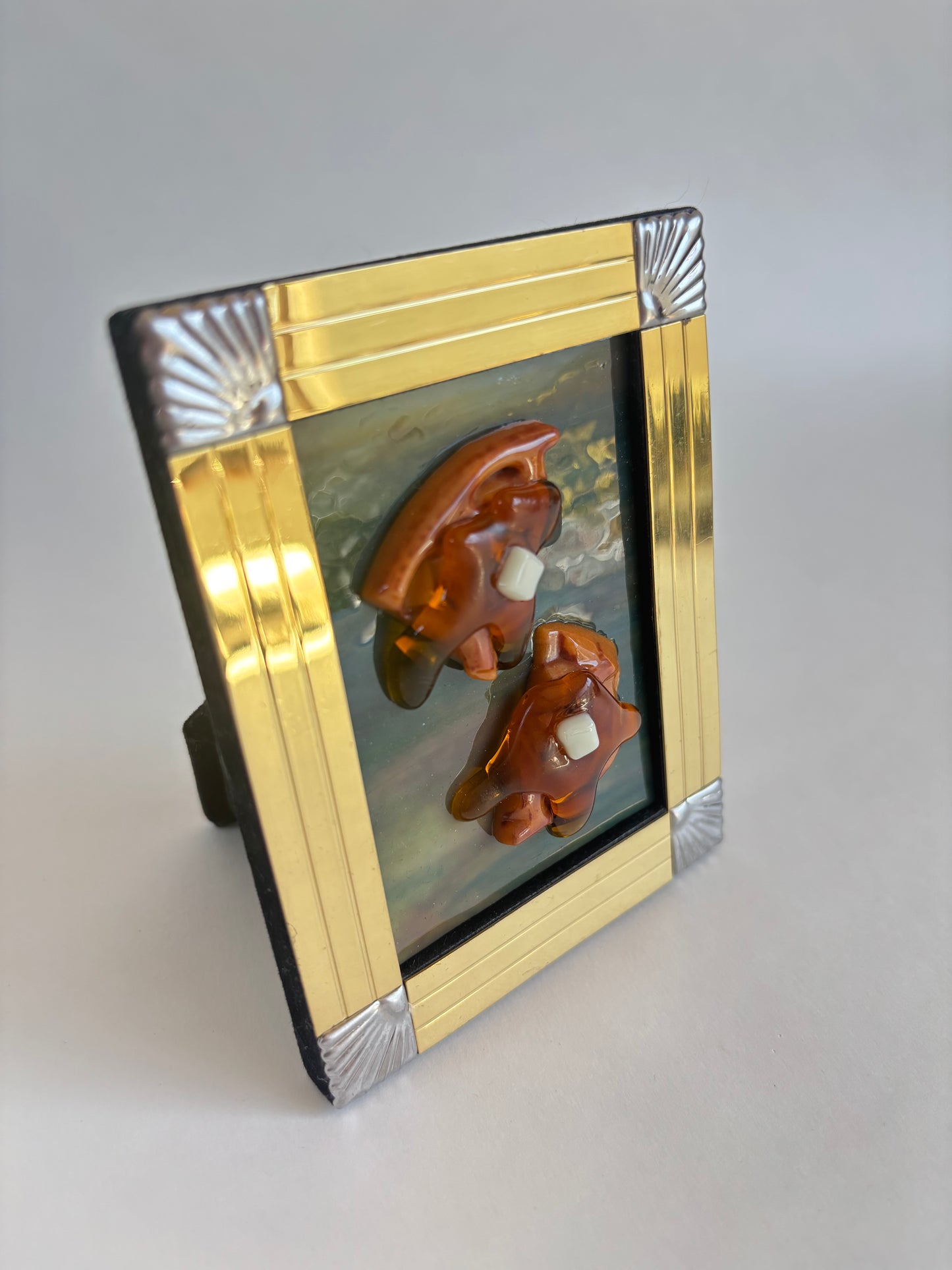 “Mini Waffles” Framed Glass Collage