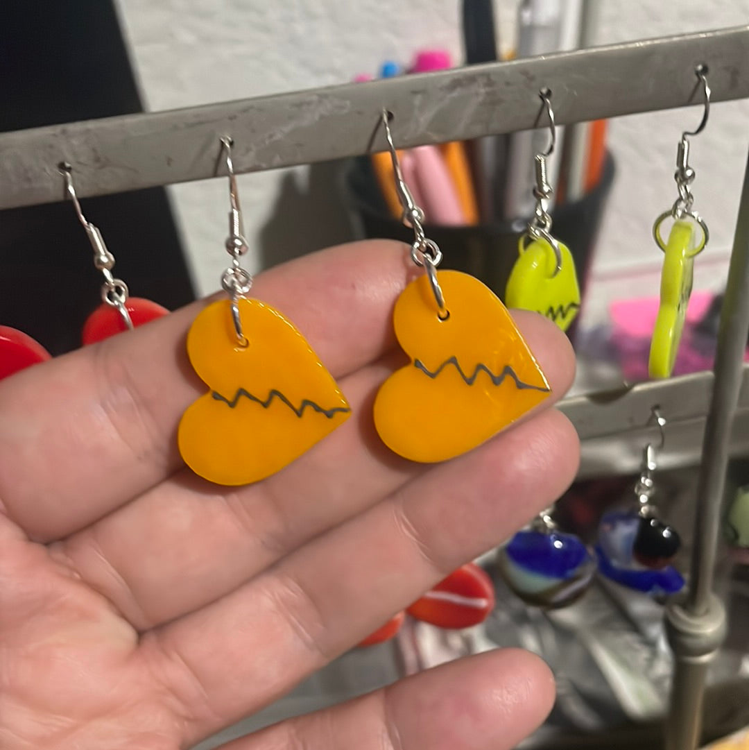 Broken Heart Dangle Earrings