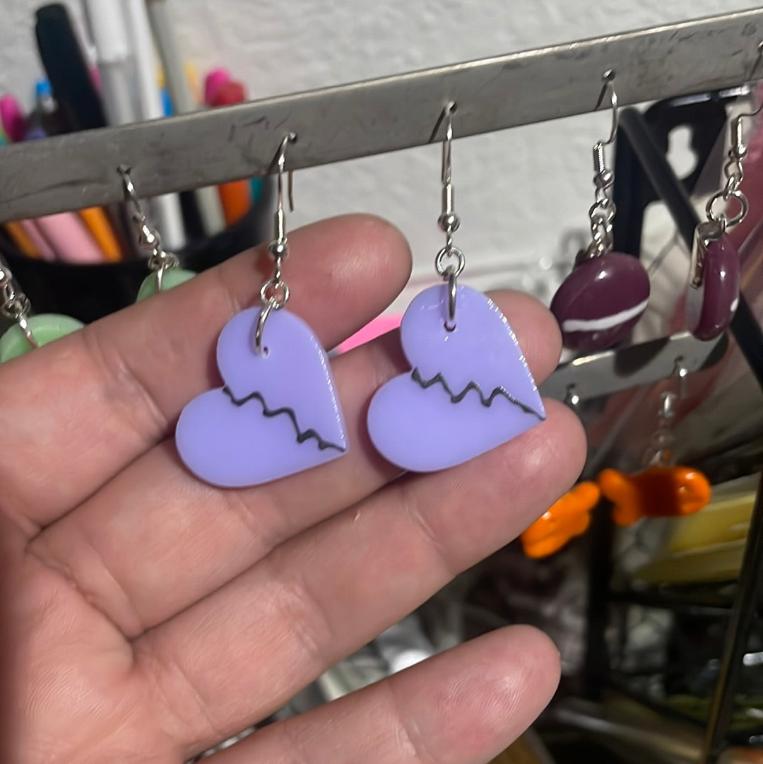 Broken Heart Dangle Earrings