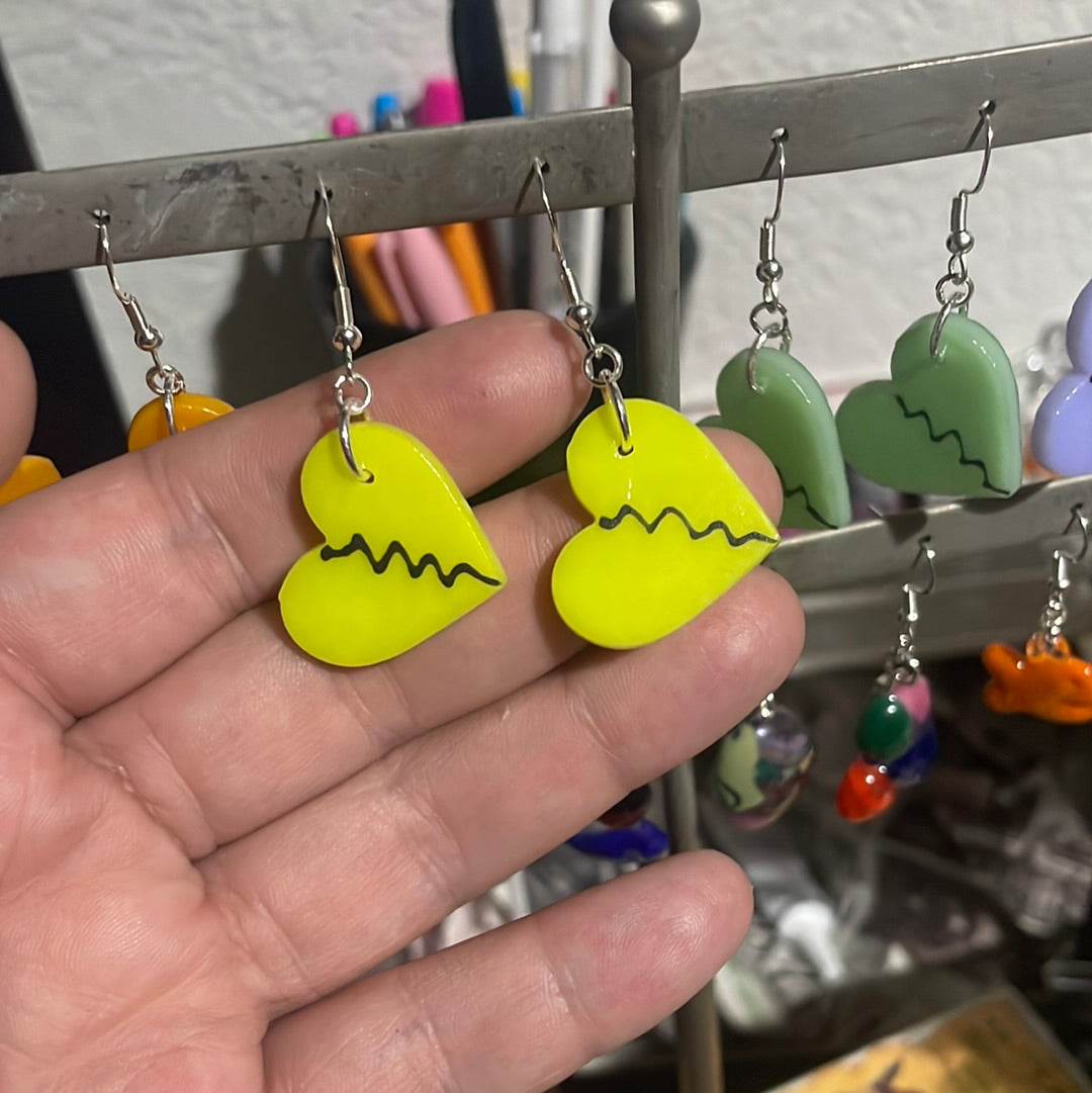 Broken Heart Dangle Earrings