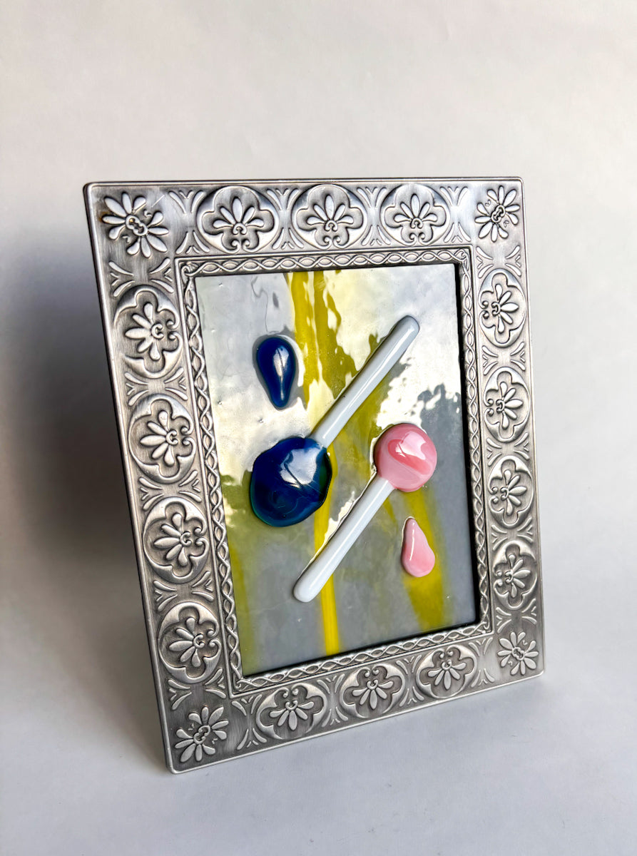 "Lick It Now, Lick It Good" Framed Glass Collage