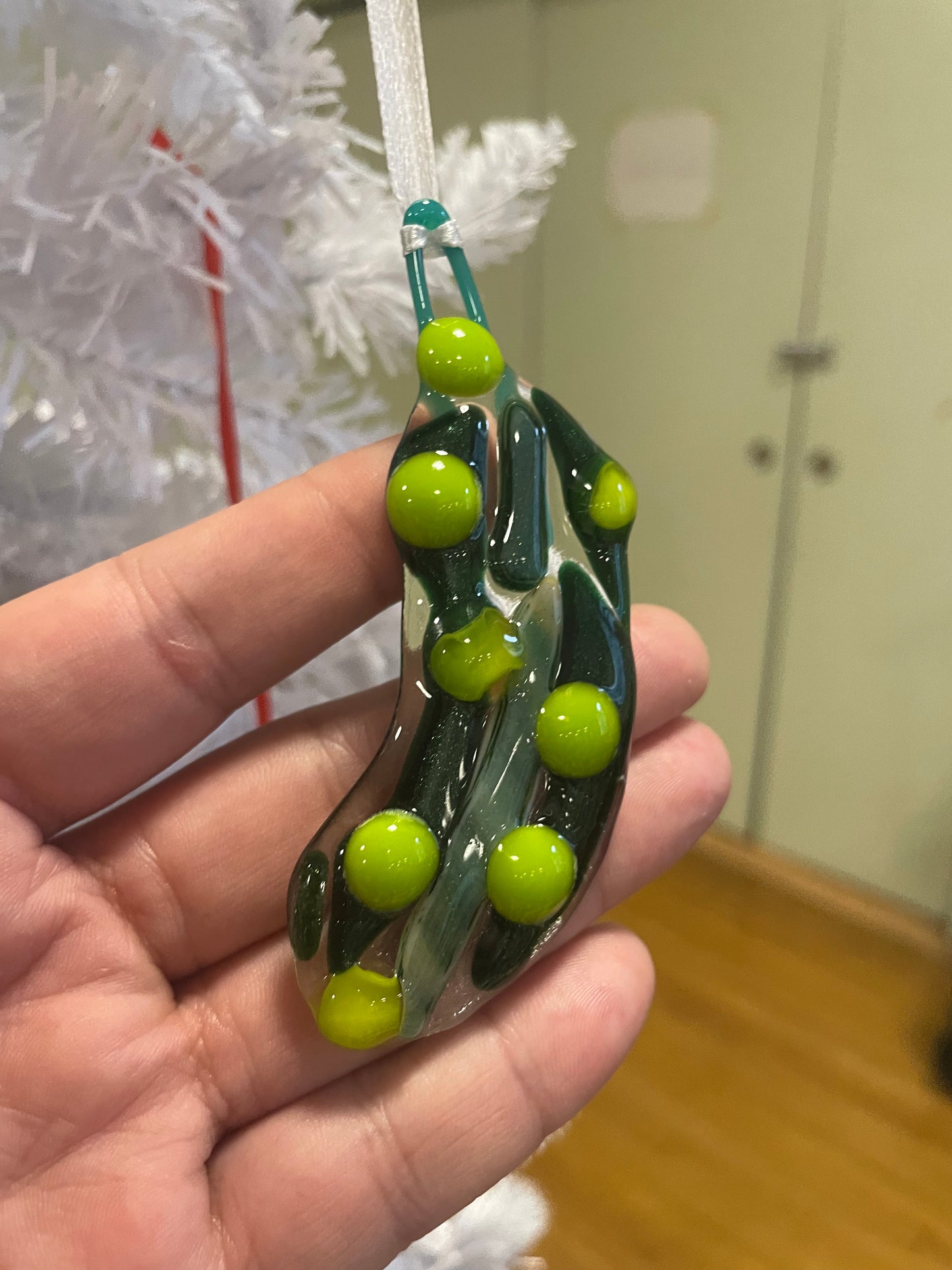 Fused Glass Pickle Ornaments