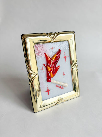 “Light the Match (ACAB)” Framed Glass Collage