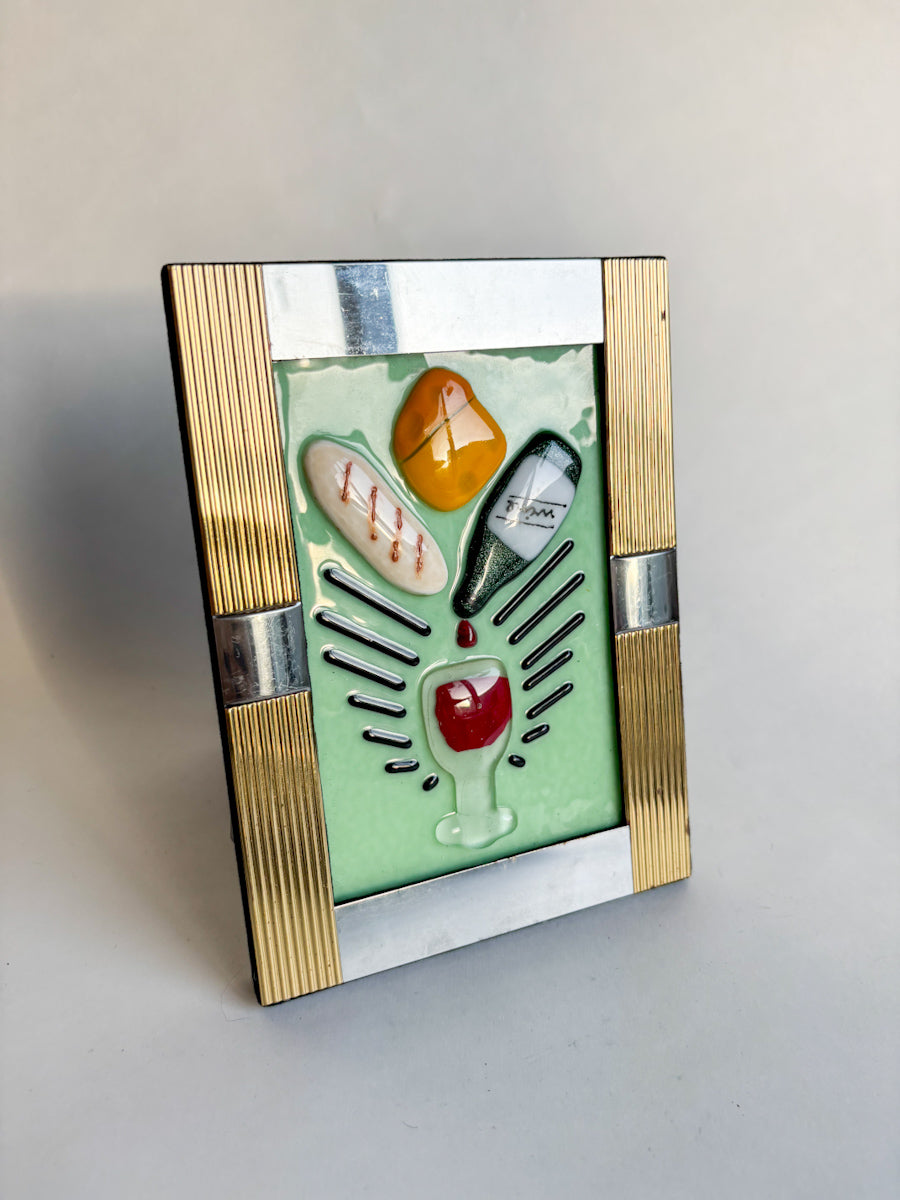 "May Cheese Be With You, And Also With You" Framed Glass Collage