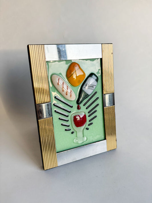 "May Cheese Be With You, And Also With You" Framed Glass Collage