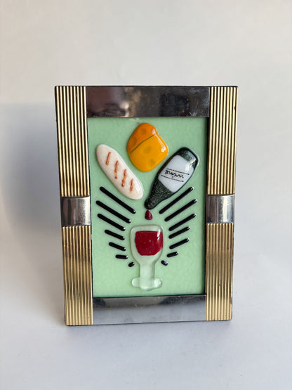 "May Cheese Be With You, And Also With You" Framed Glass Collage