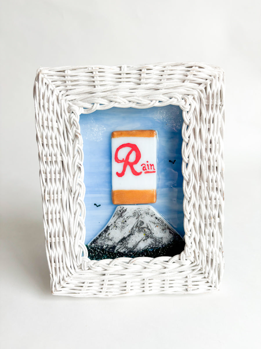 “Mt. Rainier Beer” Framed Glass Collage