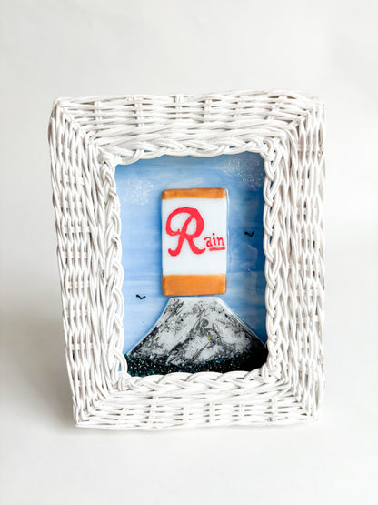 “Mt. Rainier Beer” Framed Glass Collage