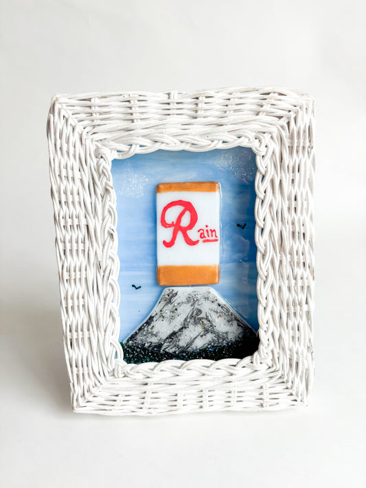 “Mt. Rainier Beer” Framed Glass Collage