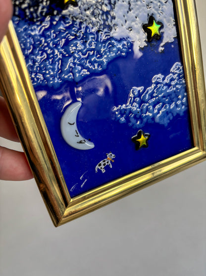 "If You Miss, You'll Land Among the Stars" Framed Glass Collage