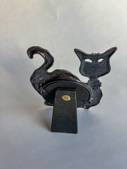 "Clovis The Cat vs. Le Poisson Steve" Framed Glass Collage