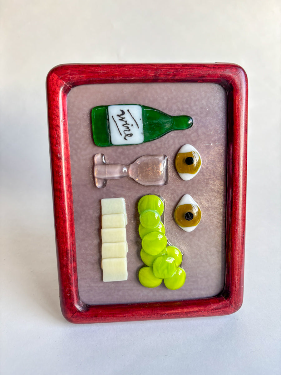 "About Last Night" Framed Glass Collage