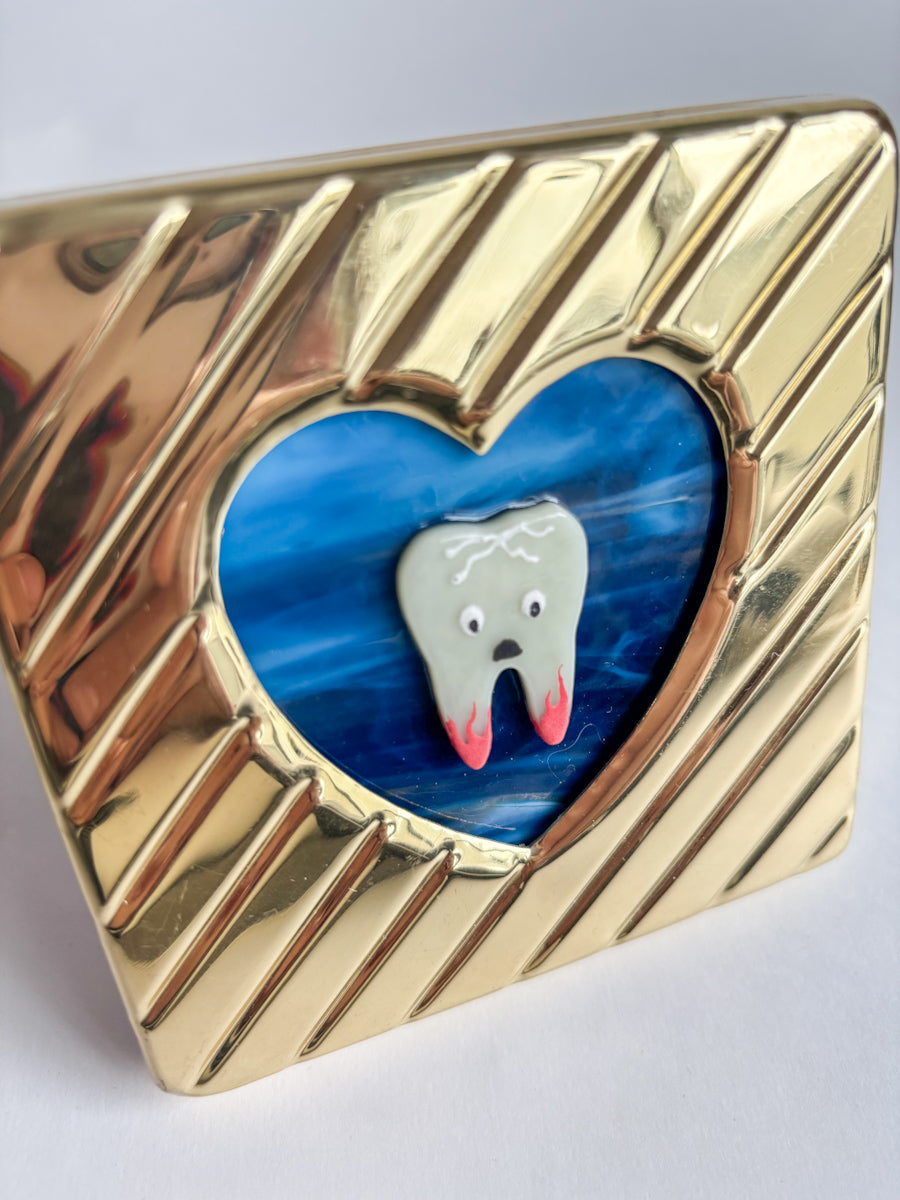 “Love Tooths” Framed Glass Collage