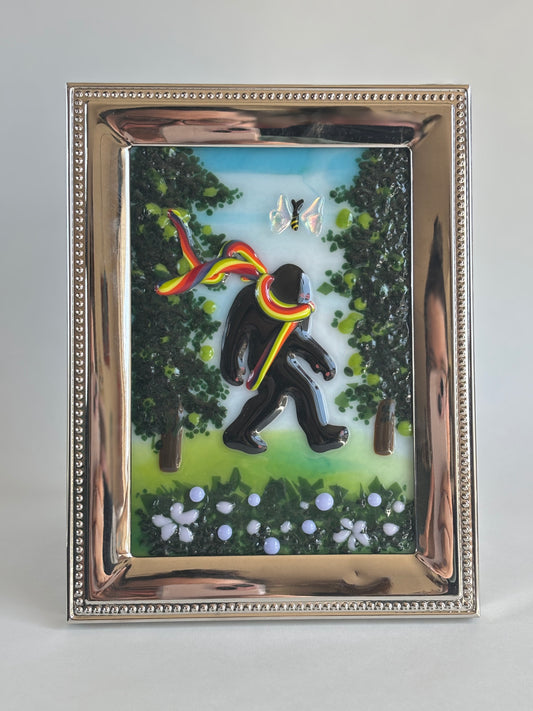 “Yasquatch” Framed Glass Collage