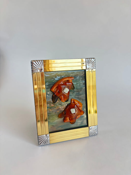“Mini Waffles” Framed Glass Collage