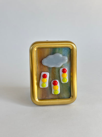 “Traffic Storm” Framed Glass Collage