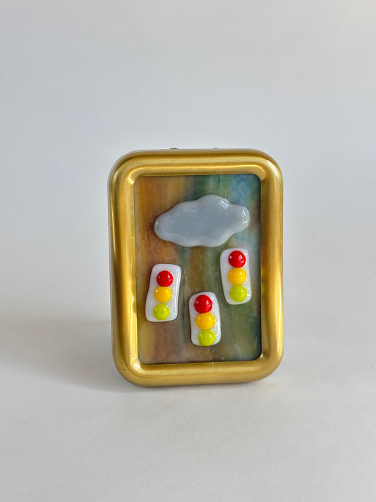 “Traffic Storm” Framed Glass Collage