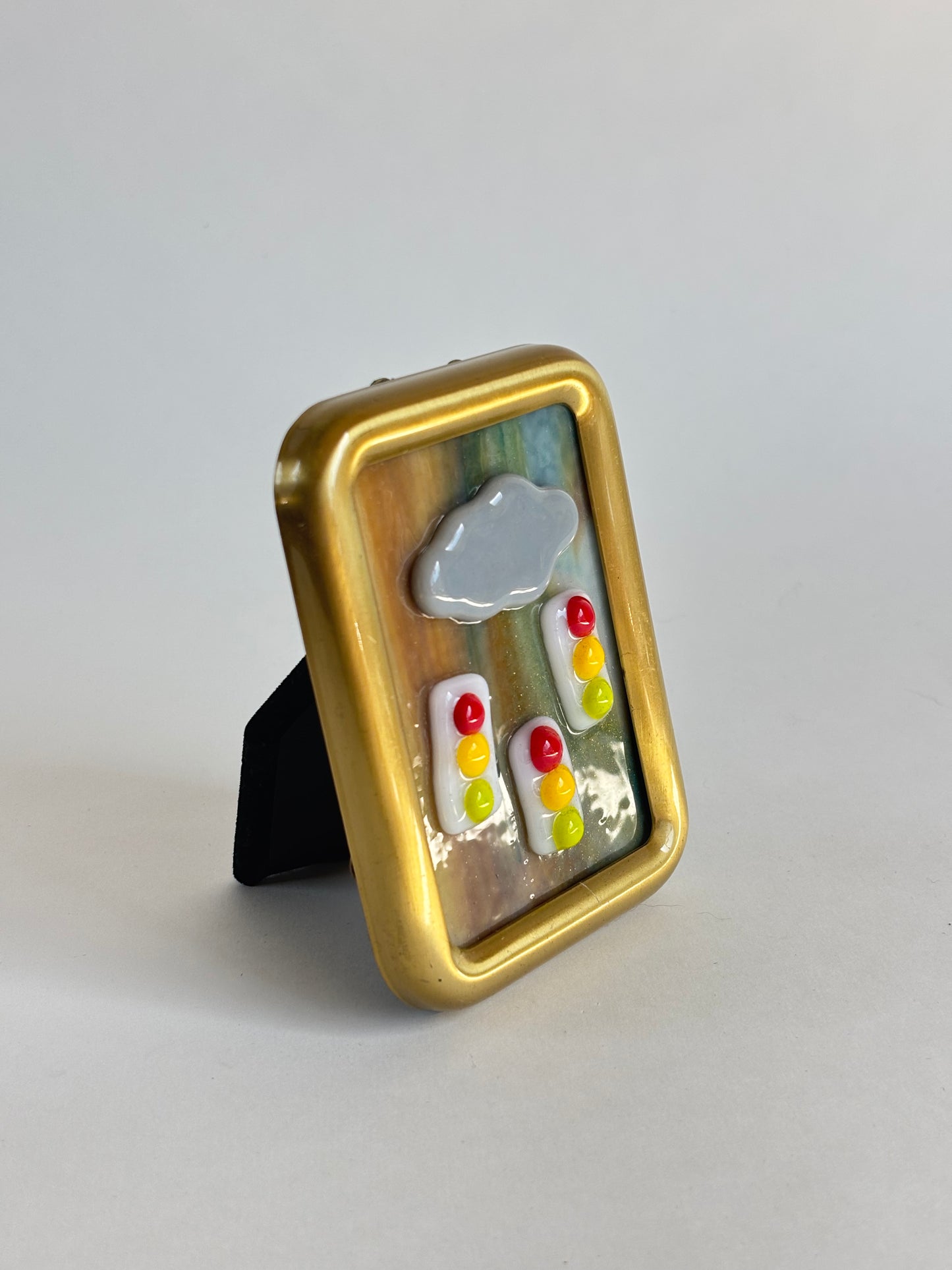 “Traffic Storm” Framed Glass Collage